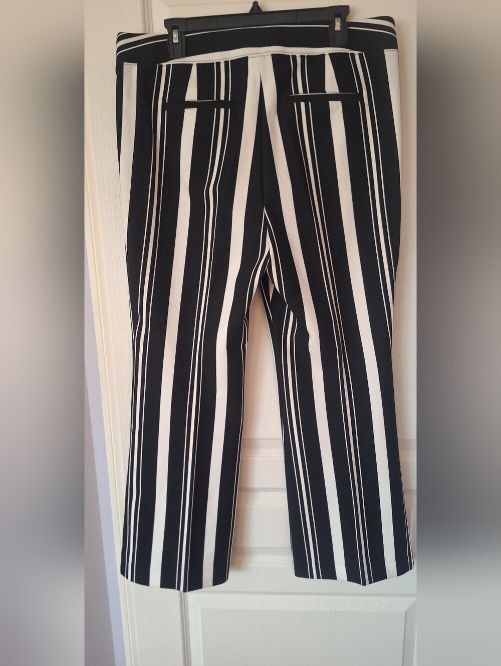 INC International Concepts Black & White Vertical Stripe Wide-Leg Pants - Picture 3 of 7